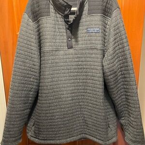 Vineyard Vines Dark Gray Quilted Pullover